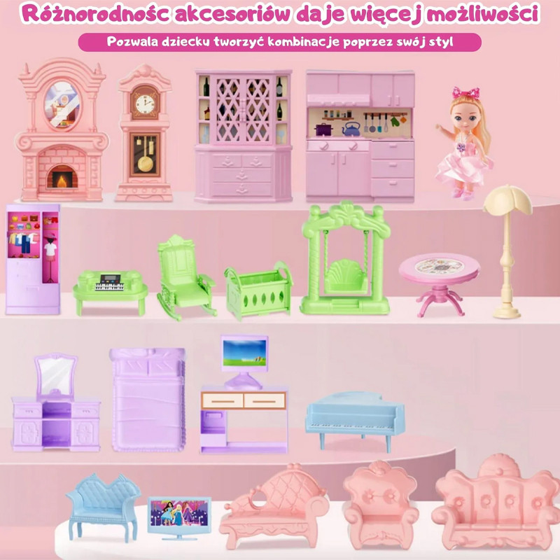 Villa De Poupée Woopie Garden Avec Accessoires Rose en Tunisie