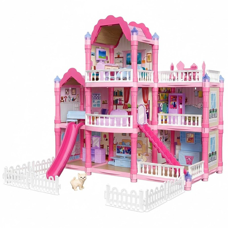 Villa De Poupée Playset Avec Accessoires Rose en Tunisie