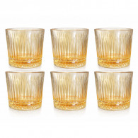 Coffret 6 Verres à Jus 25Cl En Verre Doré