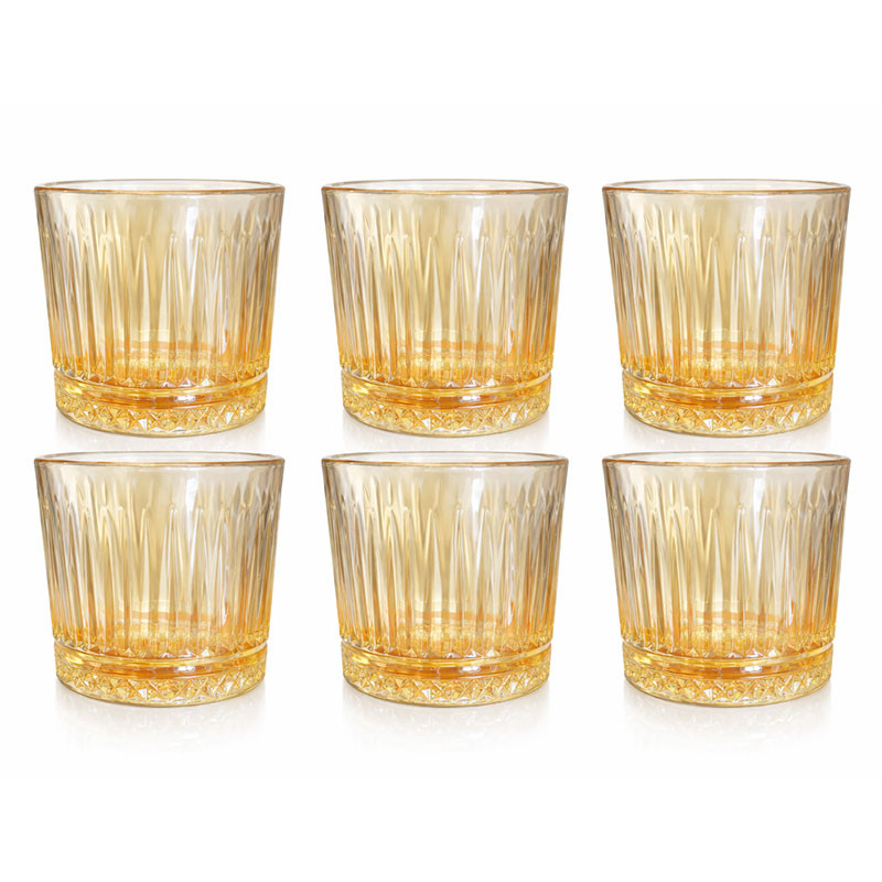 Coffret 6 Verres à Jus 25Cl En Verre Doré en Tunisie