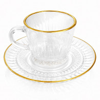 Coffret De 6 Tasses à Café Avec Sous-Tasses En Verre