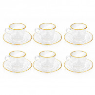 Coffret De 6 Tasses à Café Avec Sous-Tasses En Verre