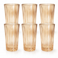 Coffret 6 Verres D'eau 26Cl En Verre Doré