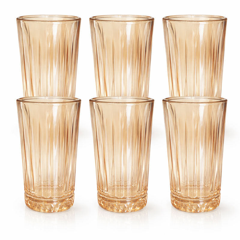 Coffret 6 Verres D'eau 26Cl En Verre Doré en Tunisie