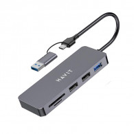 Hub USB-C Havit HV-H41 5 EN1 Gris En Tunisie