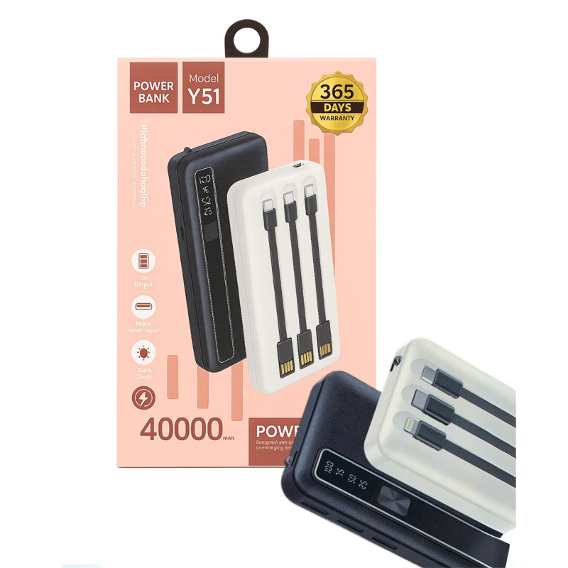 Power Bank Y51 40000 mAh Noir En Tunisie