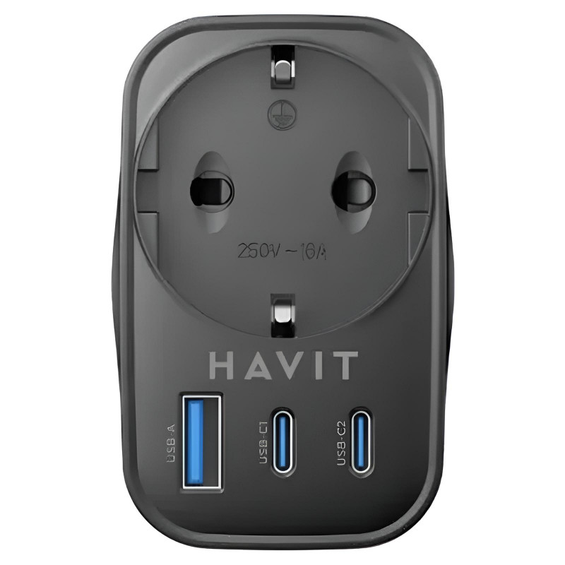 Adaptateur Chargeur Havit UC142 4En1 30W Noir en Tunisie