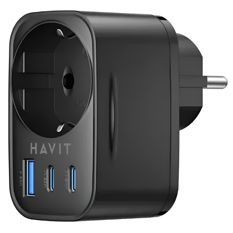 Adaptateur Chargeur Havit UC142 4En1 30W Noir en Tunisie