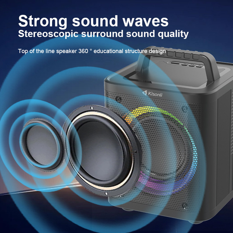 Enceinte Bluetooth Kisonli K4 RGB Noir En Tunisie