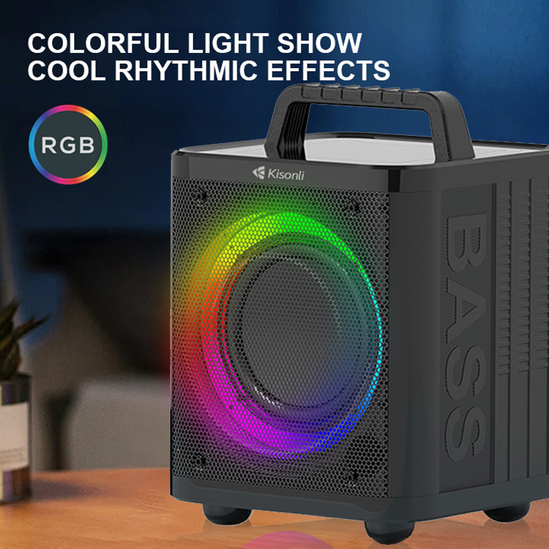 Enceinte Bluetooth Kisonli K4 RGB Noir En Tunisie