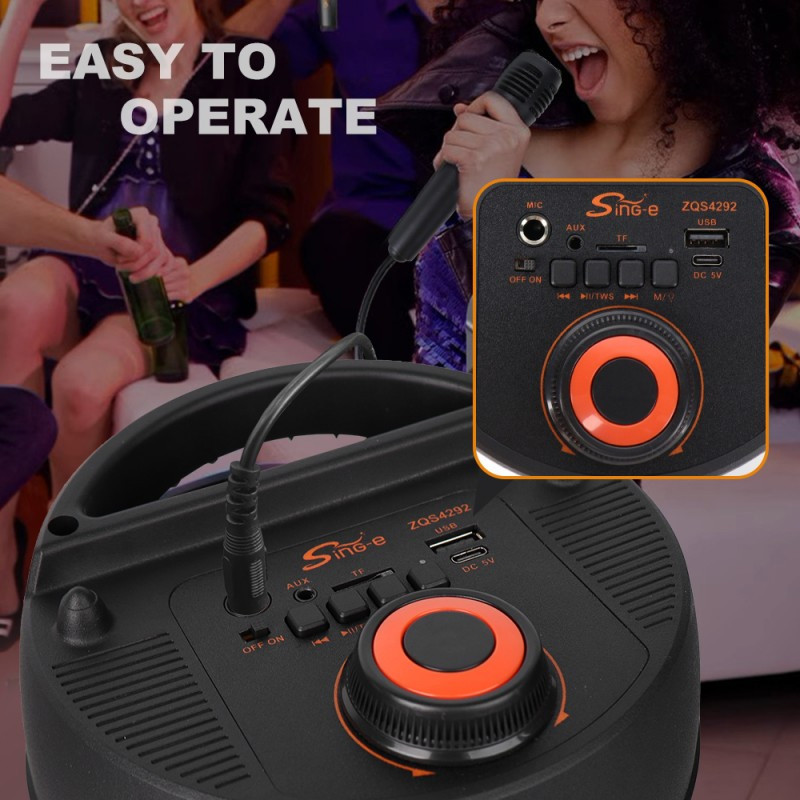 Enceinte Bluetooth ZQS 4292 Avec Microphone 16W Noir en Tunisie