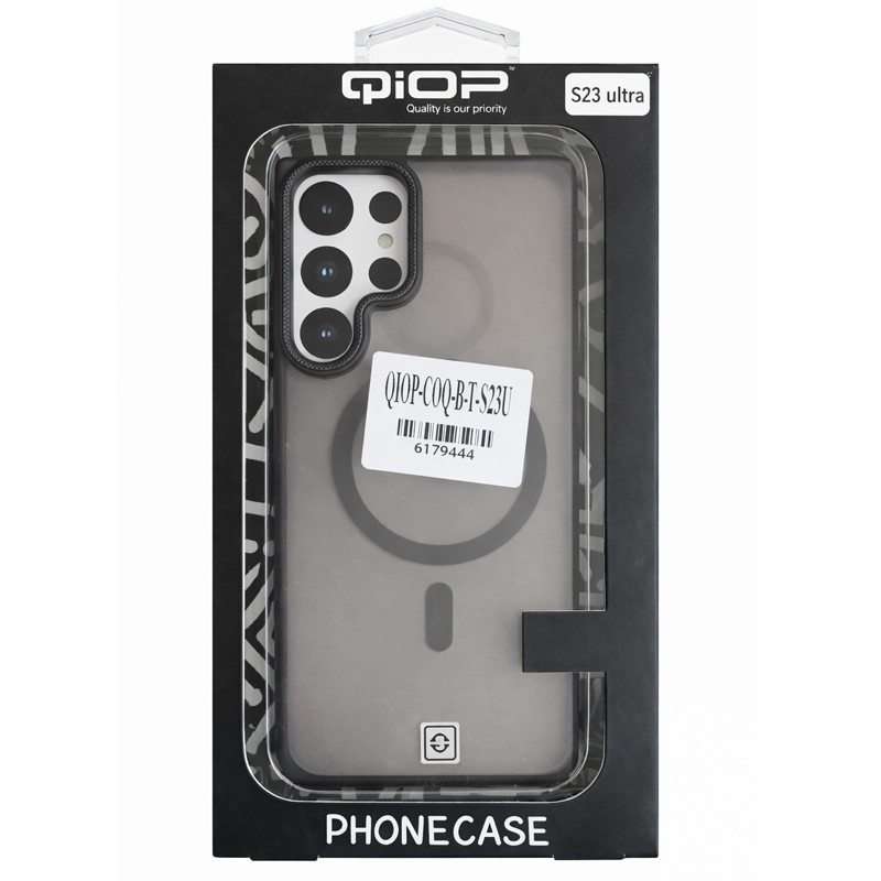Coque Qiop Pour Samsung S23 Ultra Transparent Avec Contour Noir En Tunisie