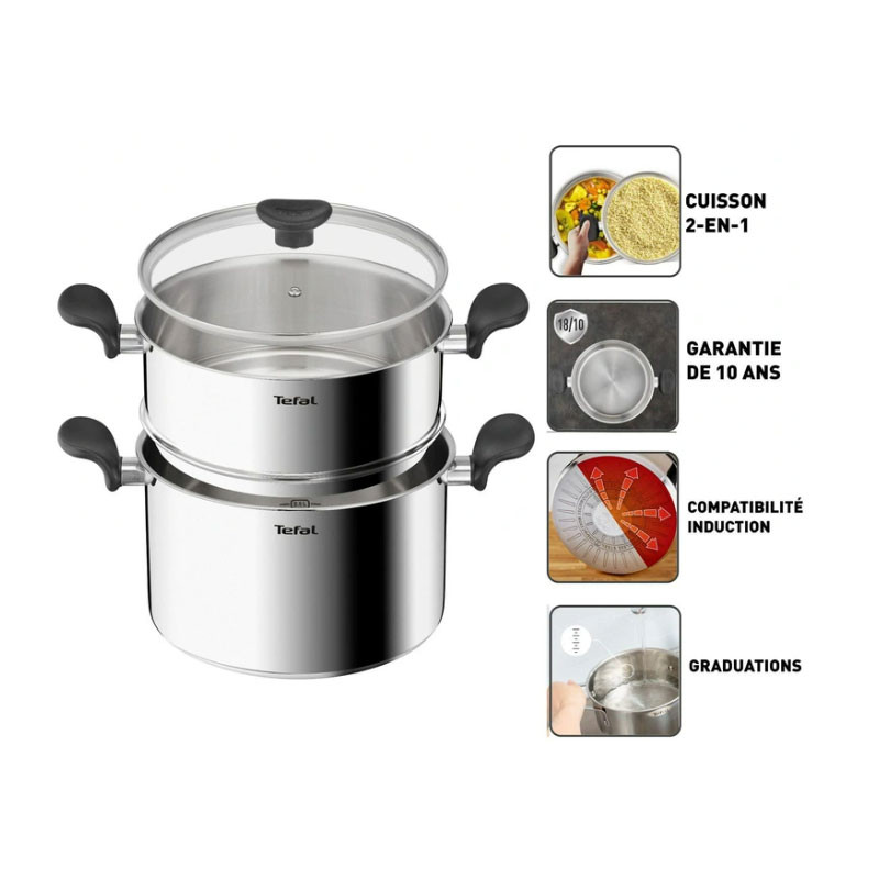 Couscoussier Tefal E3089505 6.7 Litres Inox en Tunisie