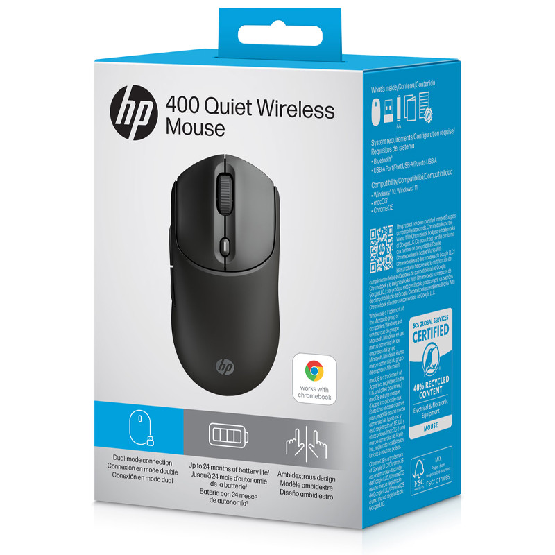 Souris Sans Fil HP 400 Silencieuse Noir EN Tunisie