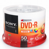 Paquet de 50 Pieces DVD-R Sony 50DMR47CWP 4.7Go Imprimable