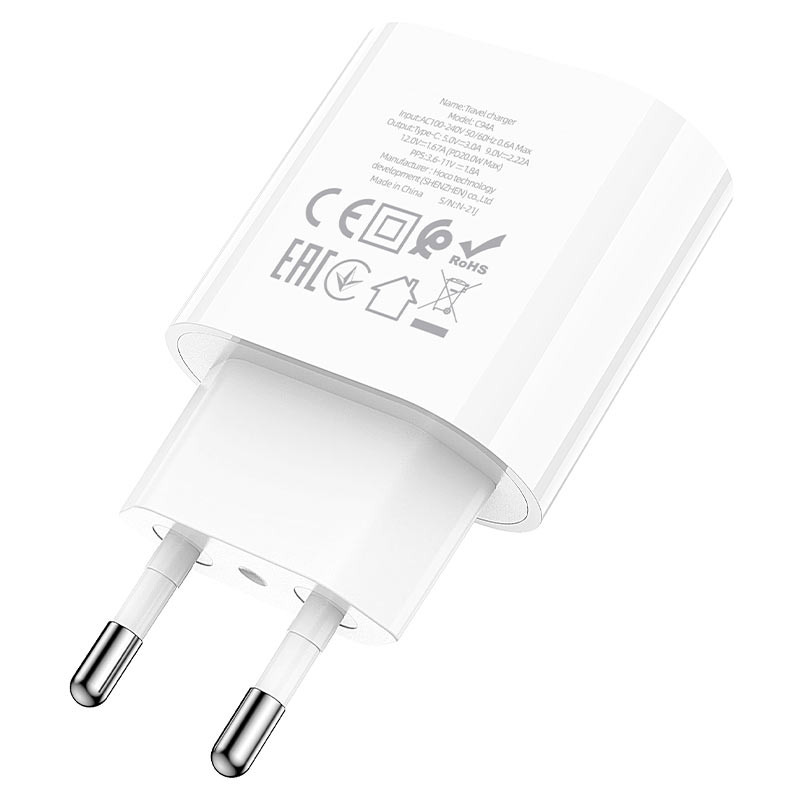 Chargeur Hoco C94A Type-C 20W Blanc en Tunisie