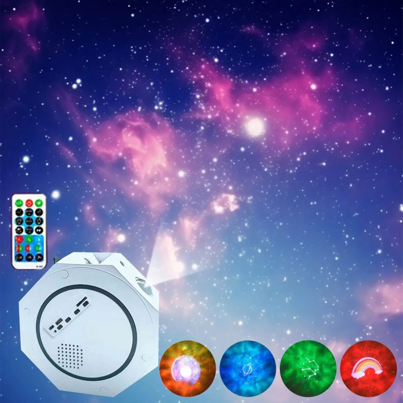 Veilleuse Avec Projection Du Ciel Octagon Bluetooth Blanc en Tunisie