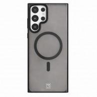 Coque Qiop Pour Samsung S23 Ultra Transparent Avec Contour Noir