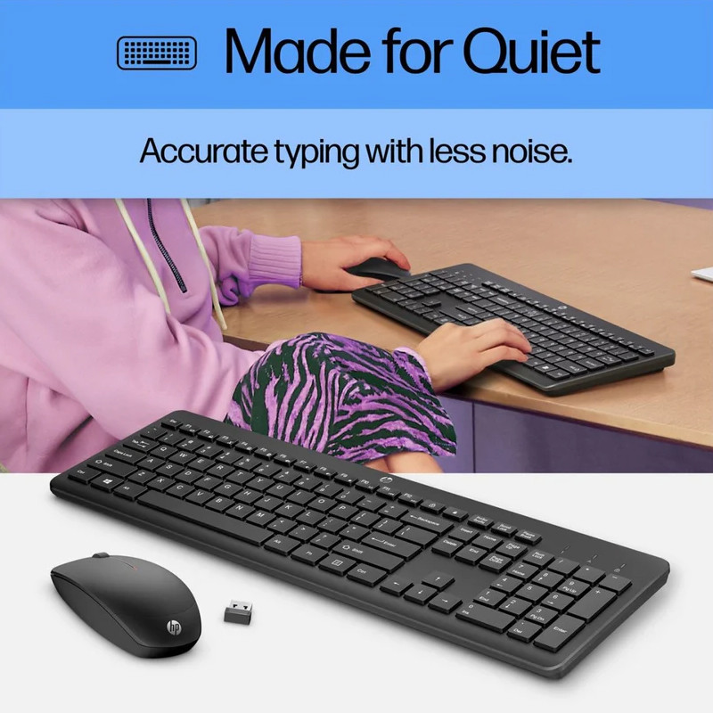 Pack Clavier et Souris Sans Fil HP 235 Noir en Tunisie