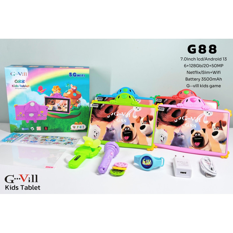 Tablette Kids G-Vill G88 7" 6Go 128Go 5G Bleu en Tunisie