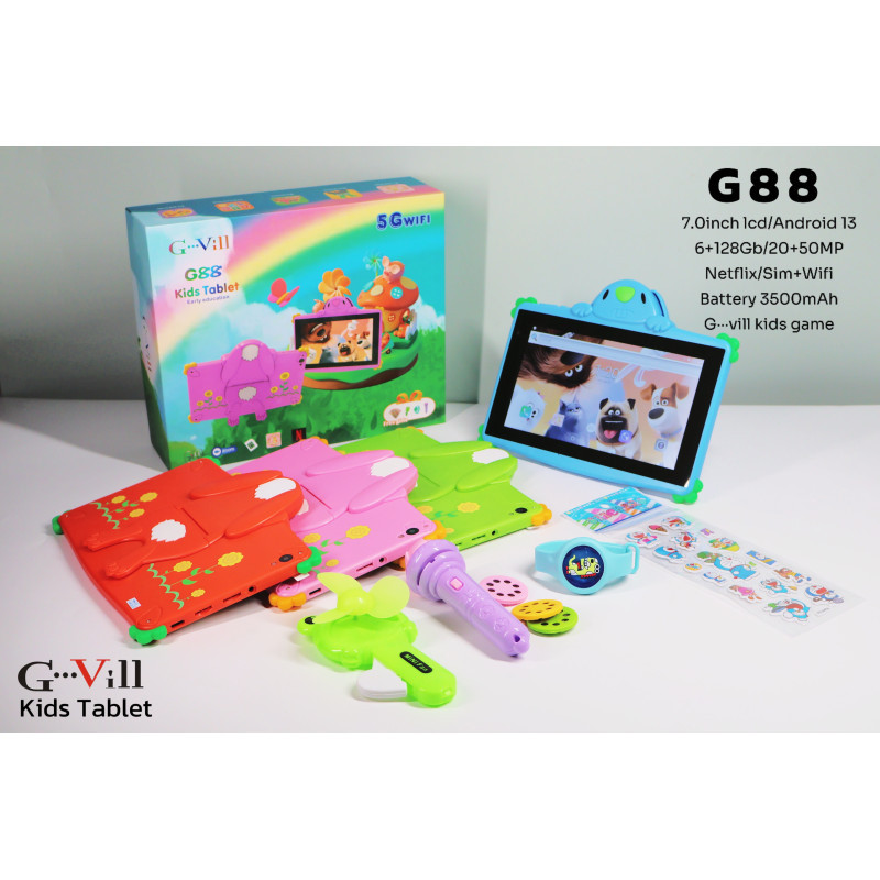 Tablette Kids G-Vill G88 7" 6Go 128Go 5G Rose en Tunisie