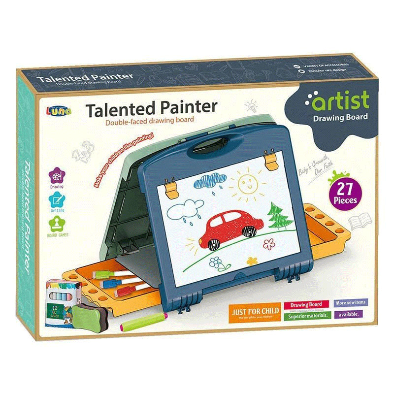 Table à Dessin pour Artiste 27 Pièces Bleu