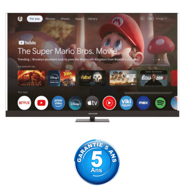 TV Maxwell MG65SB 55" 4k UHD Google Smart Tv Noir en Tunisie