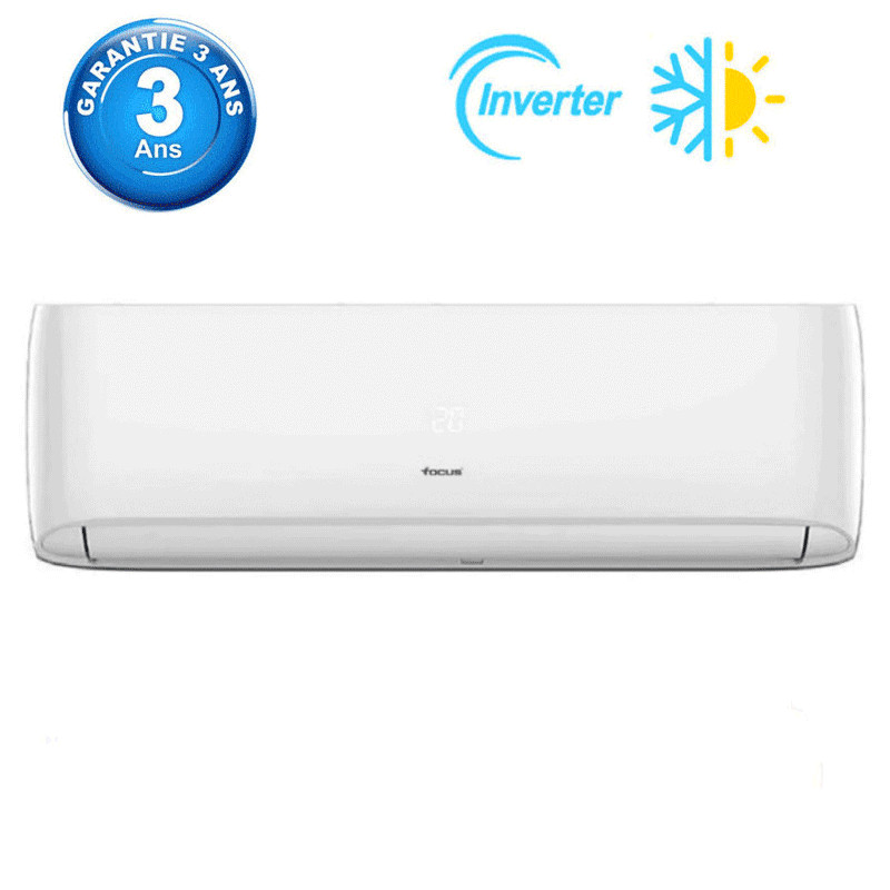 Climatiseur Focus FC-9CH Smart Inverter Tropicalisé 9000 BTU Chaud & Froid Blanc en Tunisie