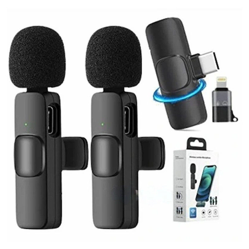 Micro Cravate Sans fil K9 Type-C Noir En Tunsiie