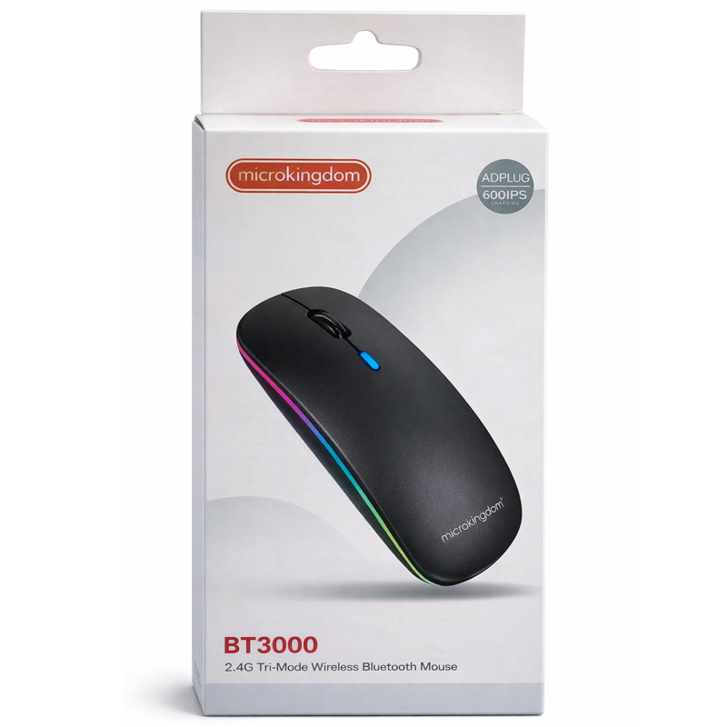 Souris Sans Fil MicroKingdom BT3000 RGB Noir En Tunisie