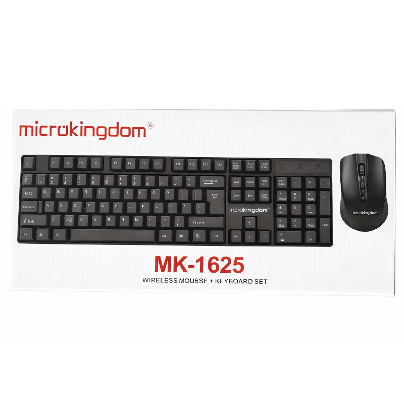 Ensemble Clavier & Souris MicroKingdom Sans Fil MK-1625 Noir  En Tunisie