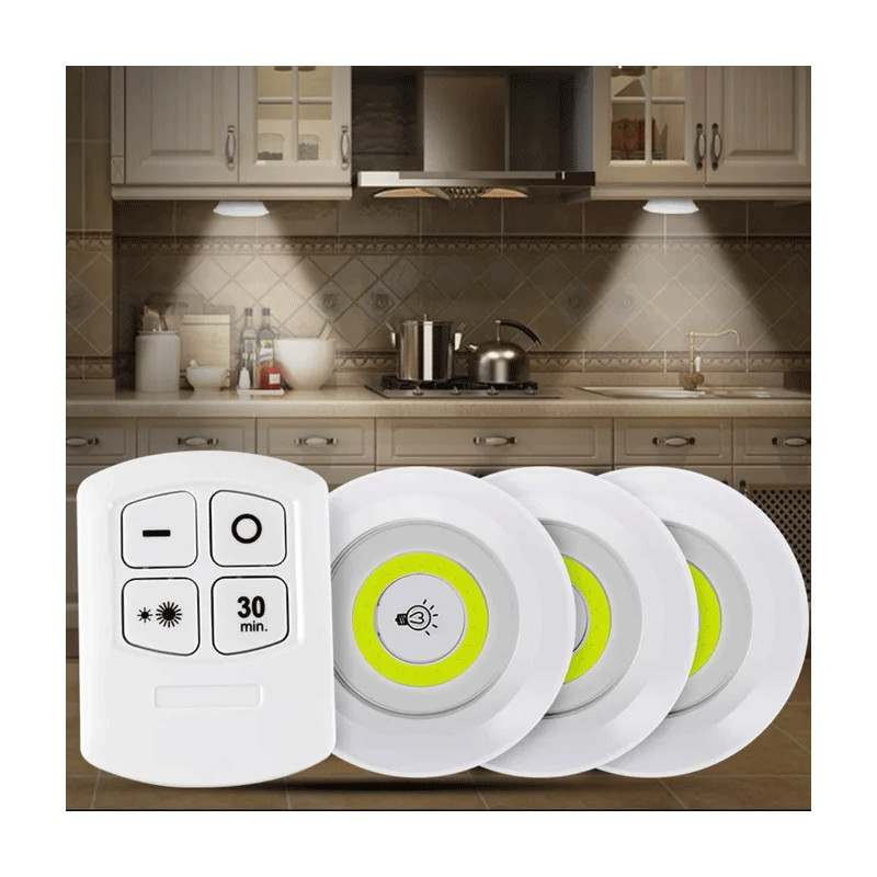 Pack 3 Lampes LED Avec Télécommande Blanc en Tunisie