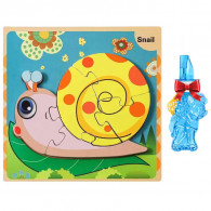 Puzzle 3D En Bois Pour Enfants - Escargot