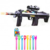 Pistolet De Musique Lumineux Ak 828 Noir en Tunisie