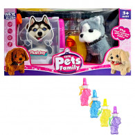 Peluche Chien Huski Cute Pets Family Gris en Tunisie