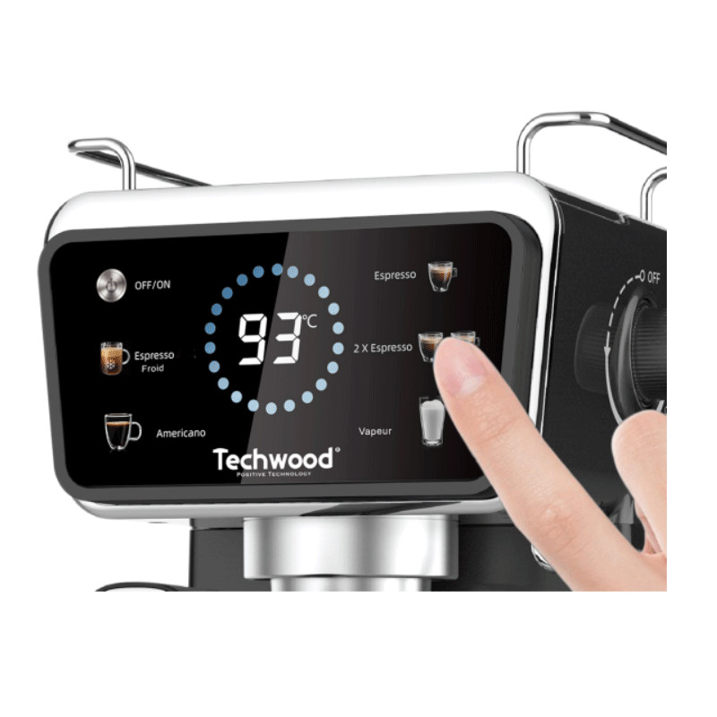 Machine à Café Expresso Techwood TCA-1386EXN 1350W Noir en Tunisie