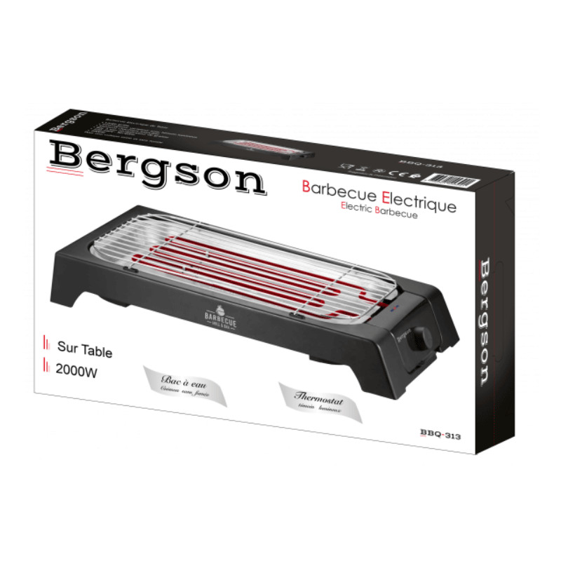 Barbecue Electrique De Table Techwood BBQ-313 2000W Noir en Tunisie