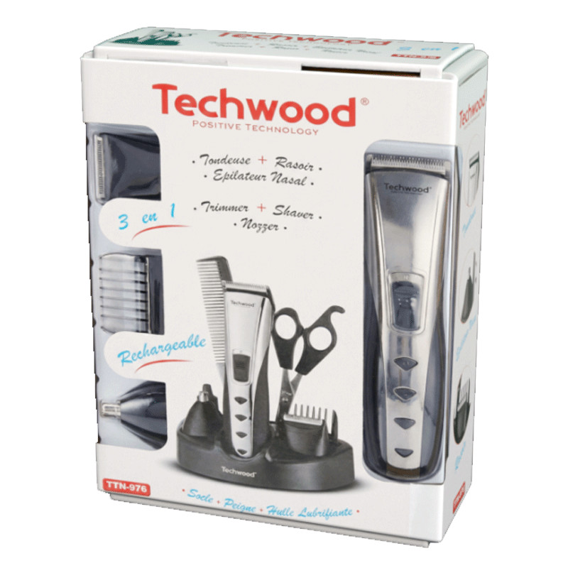 Ensemble Tondeuse & Rasoir Techwood TTN-976 Noir en Tunisie