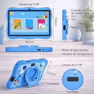 Tablette Pc Kids Educatif 7" 8Go 15Go Bleu en Tunisie