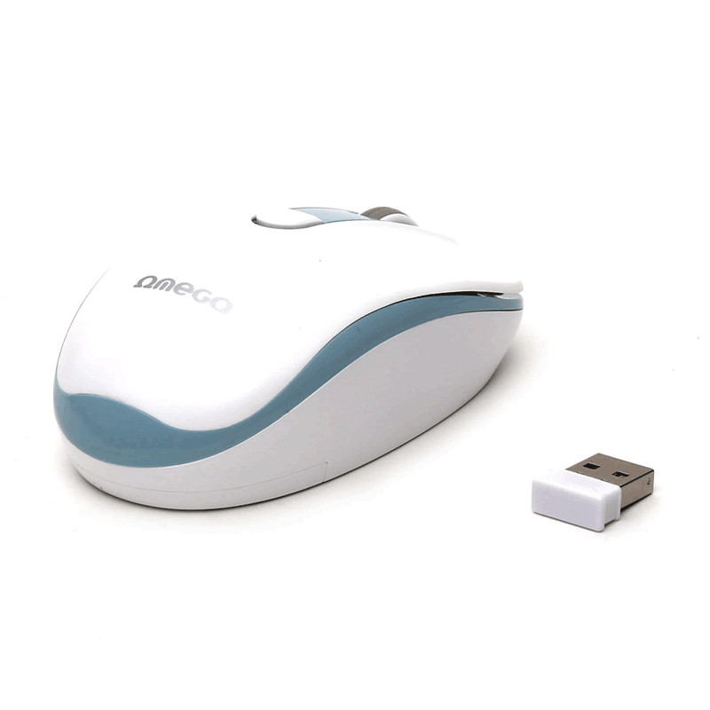 Souris Sans Fil Omega OM-220 Blanc & Bleu en Tunisie