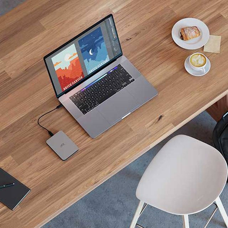 Disque Dur Externe LaCie Lune 1To 2.5" USB-C Argent En Tunisie