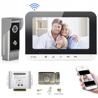 Interphone Vidéo Wi-Fi Avec Application Mobile iOS/Android & Serrure Electrique Silver en Tunisie