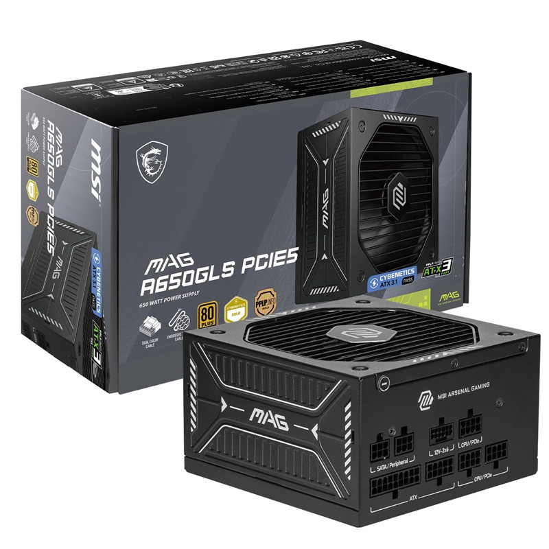 Bloc D'Alimentation Gamer MSI MAG A650GLS PCIE5 80 Plus Gold  Noir En Tunisie