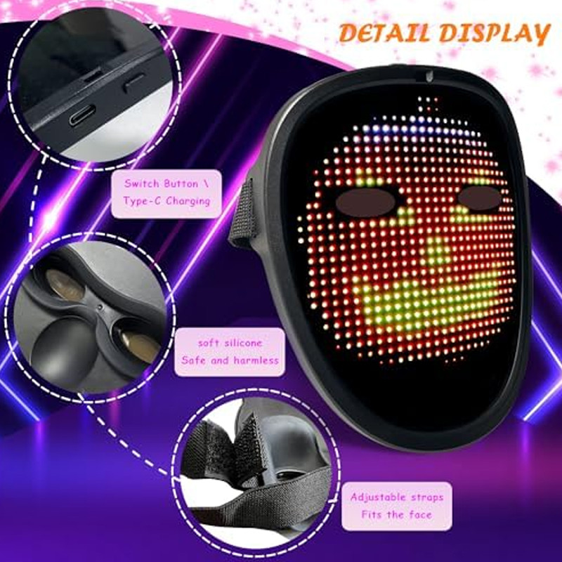 Masque Transformable LED FCG Noir en Tunisie