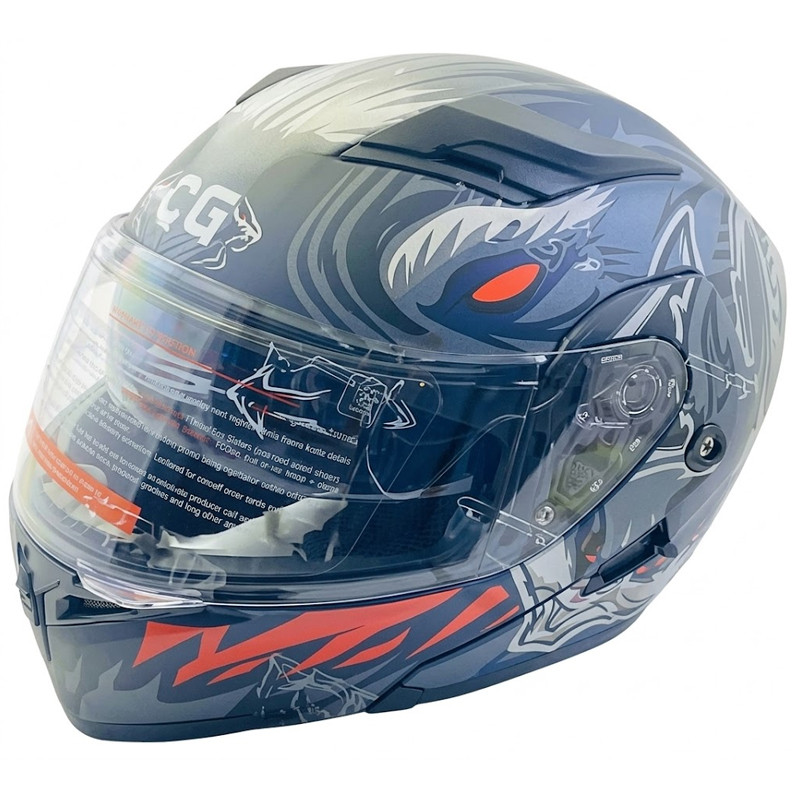 Casque Intégral Certifié Moto FCG Rabbit 04 L Bleu