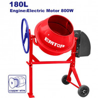 Bétonnière Électrique Emtop ECMX18011 0,8 kW Rouge & Bleu en Tunisie