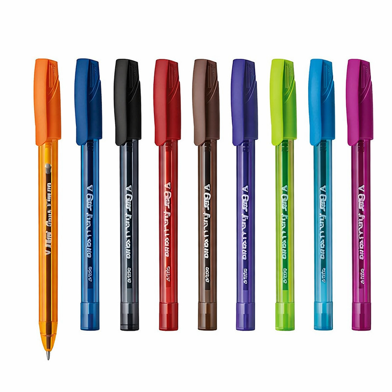 Pochette De 10 Stylos a Bille Peach Cristal Flair 1mm