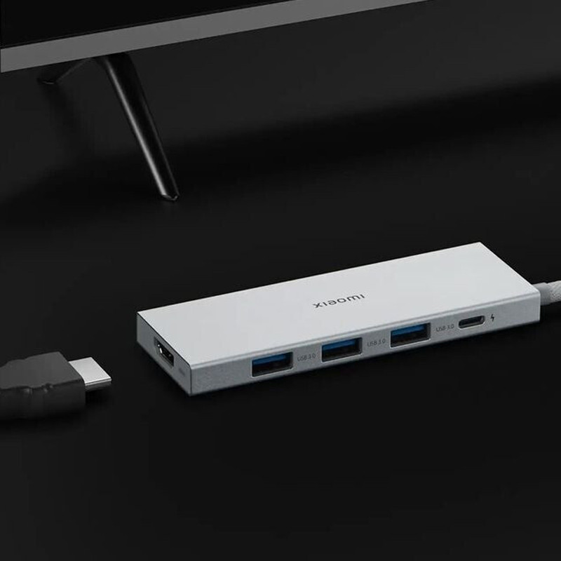 Adaptateur Xiaomi 5 En 1 Type-C  4K Gris En Tunisie