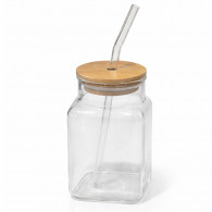 Tasse Carrée Avec Couvercle Et Paille En Verre En Tunisie