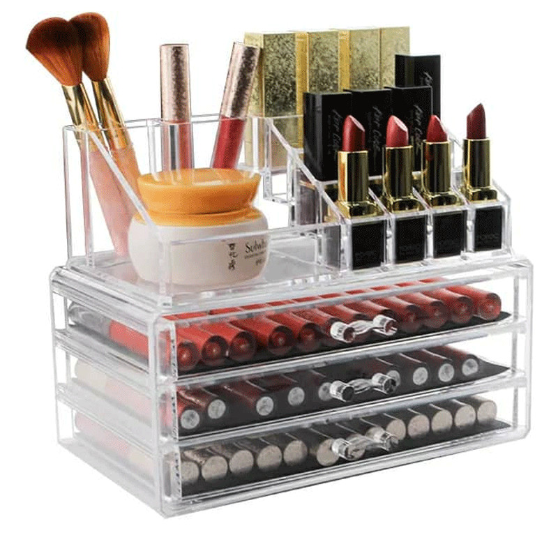 Rangement De Maquillage 3 Tiroirs Transparent en Tunisie